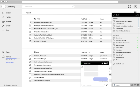 Wireframe of Chat Pop-up