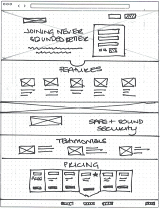 Sketch of Landing Page